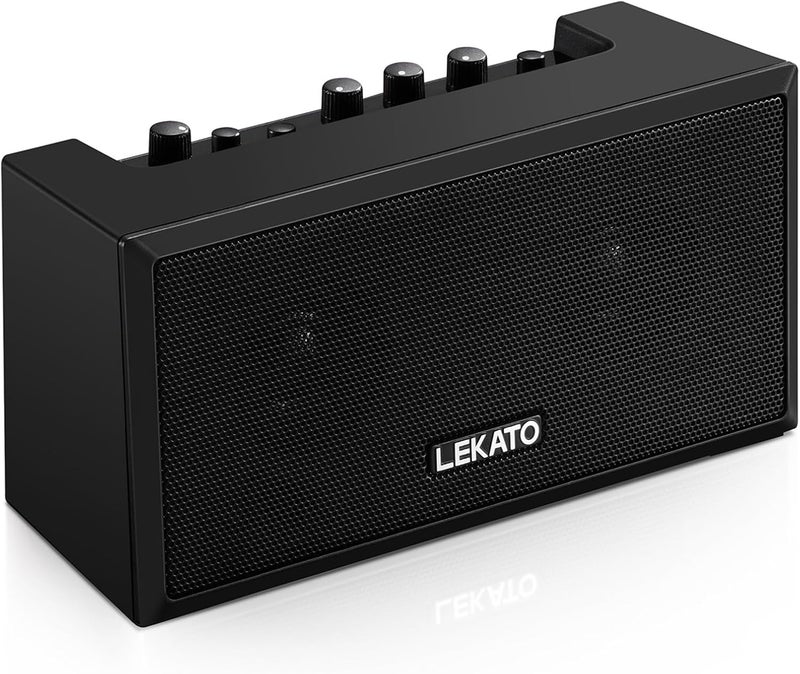 LEKATO Guitar Amplifier with Clean Overdrive Effects 5W Rchargeable Electric Guitar Amp Small Bass Amplifier Bluetooth Bass Amplifier for Daily Practice - Image 1